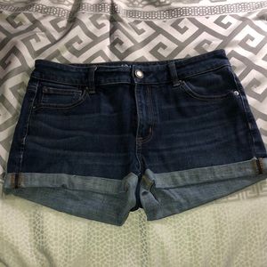 American Eagle High Rise Shortie Jean Shorts